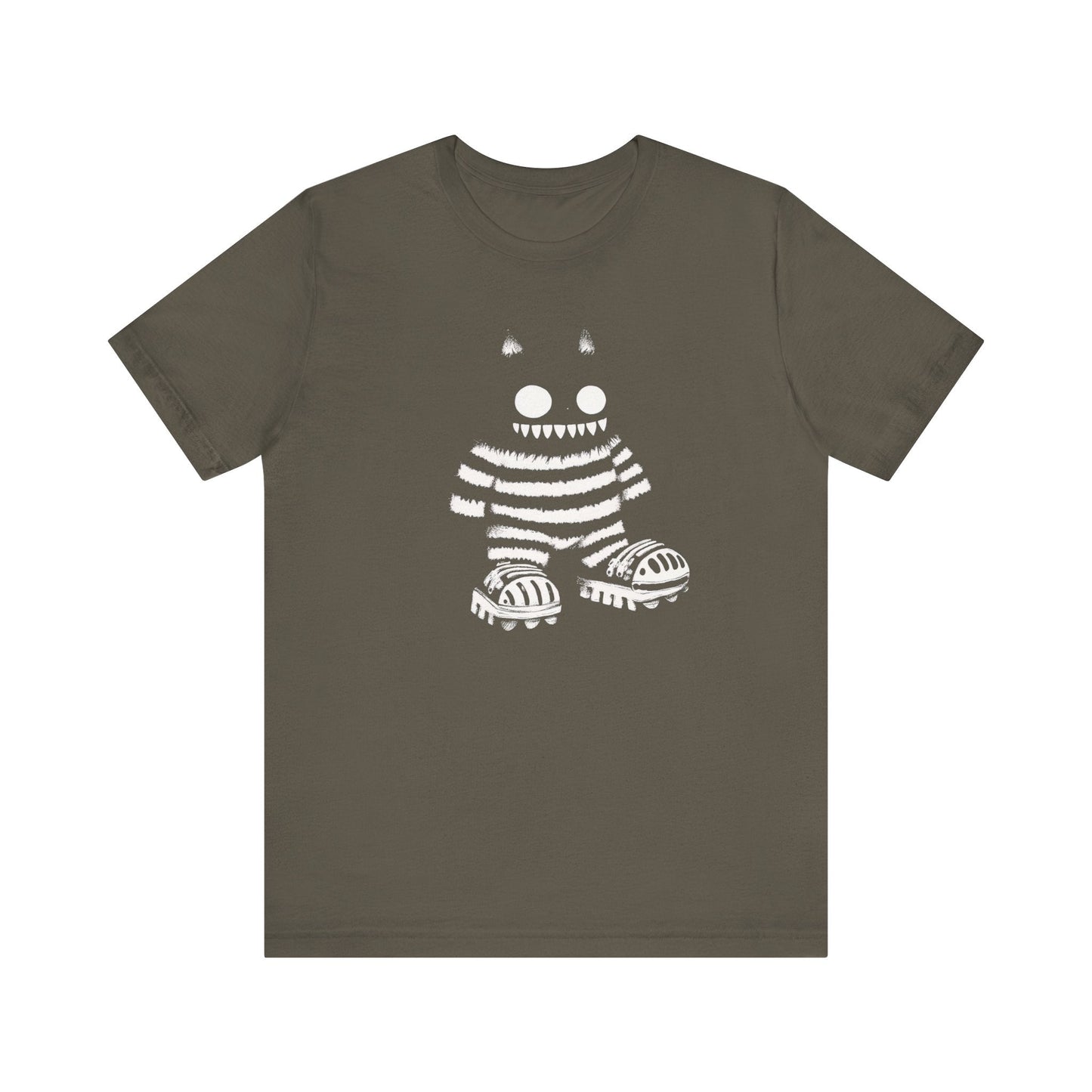 Striped Cat Monster Graphic Tee Ã¢â‚¬â€œ Playful and Edgy Creature Design Shirt