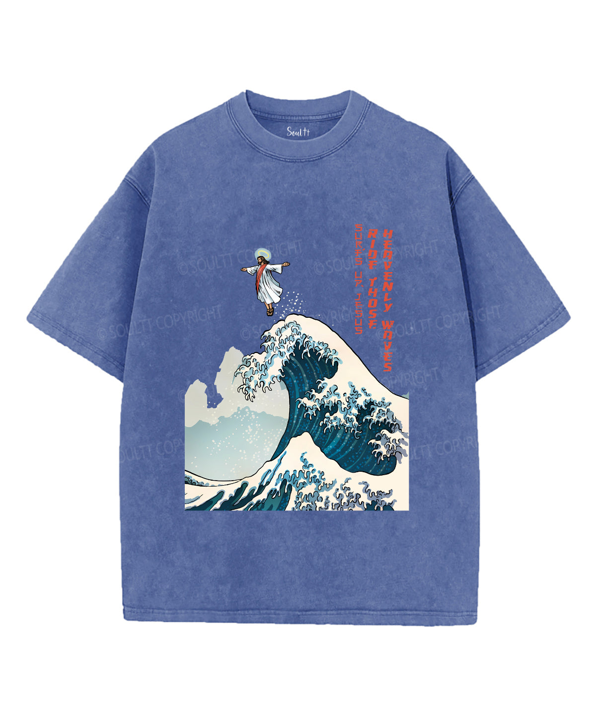 Surfs Up Jesus Unisex Washed Christian T-shirt Hoodie, Sweatshirt | CiraTrend.com (Image 4)