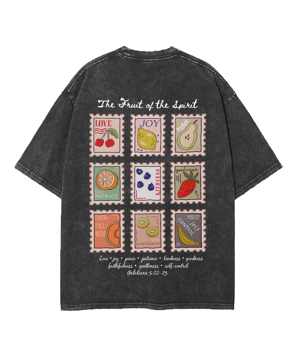Fruit Of The Spirit Double Sided Unisex Washed Christian T-shirt Style008 Hoodie, Sweatshirt | CiraTrend.com (Image 3)