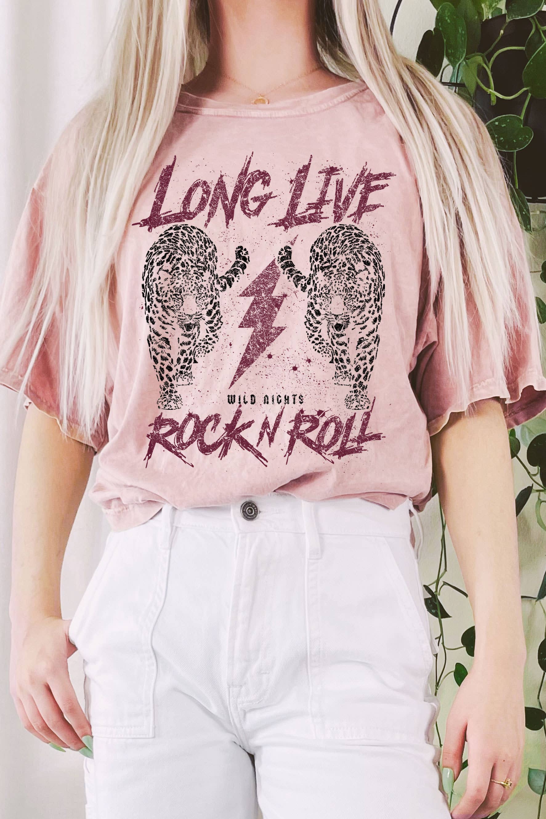 Long Live Rock and Roll Mineral Graphic Long Crop Top