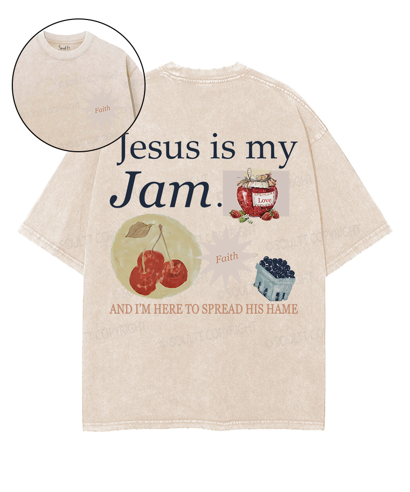 Jesus Is My Jam Double Sided Unisex Washed Christian T-shirt Style002 Hoodie, Sweatshirt | CiraTrend.com (Image 1)