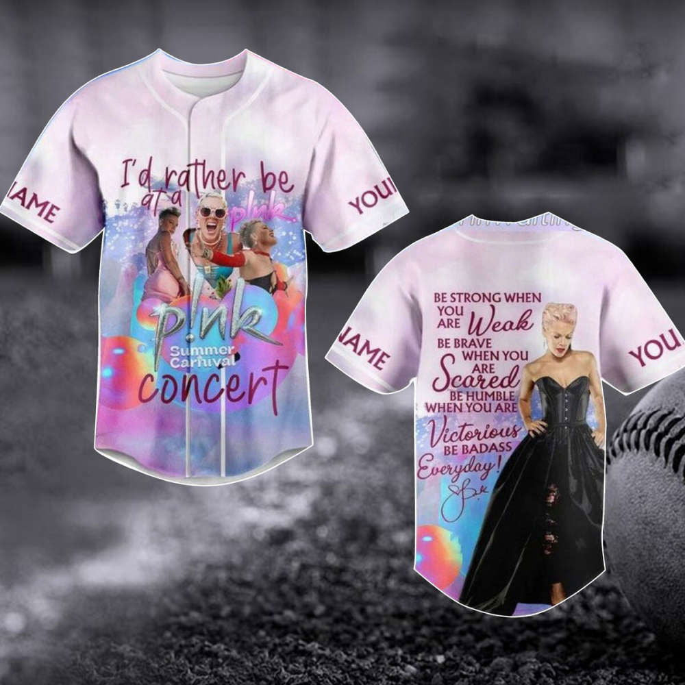 2023 Pink Summer Carnival Tour Baseball Jersey - Personalized Singer Concert Shirt & Uniform - Aopprinter