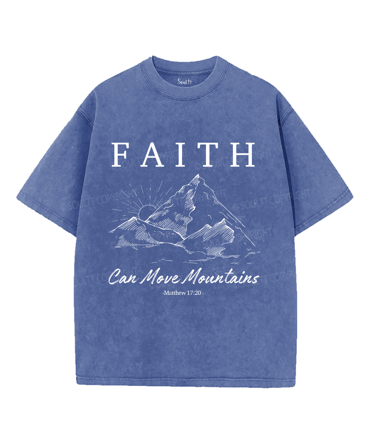 Faith Can Move Mountains Unisex Washed Christian T-shirt Hoodie, Sweatshirt | CiraTrend.com (Image 3)
