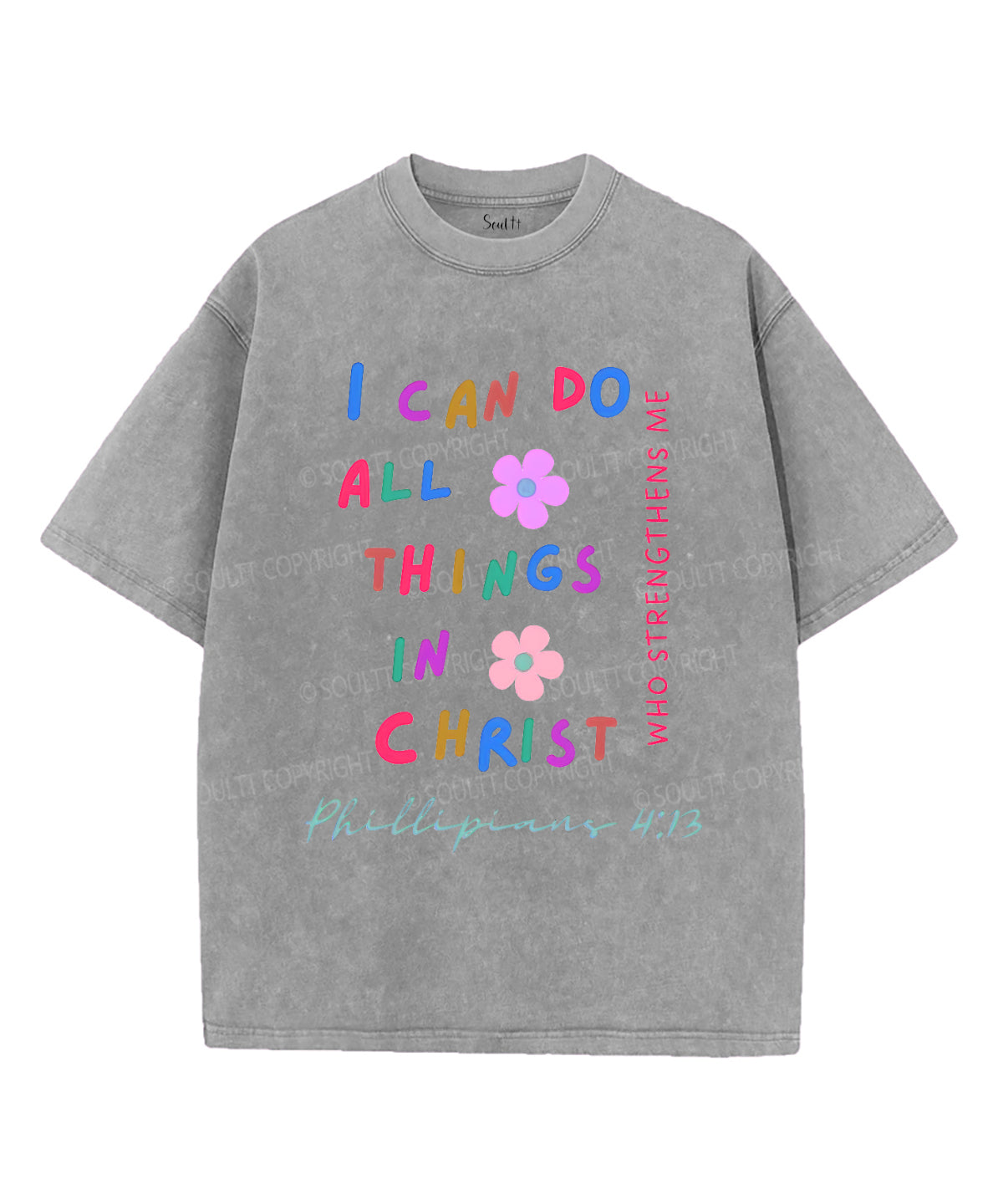 I Can Do All Things Unisex Washed Christian T-shirt Hoodie, Sweatshirt | CiraTrend.com (Image 2)