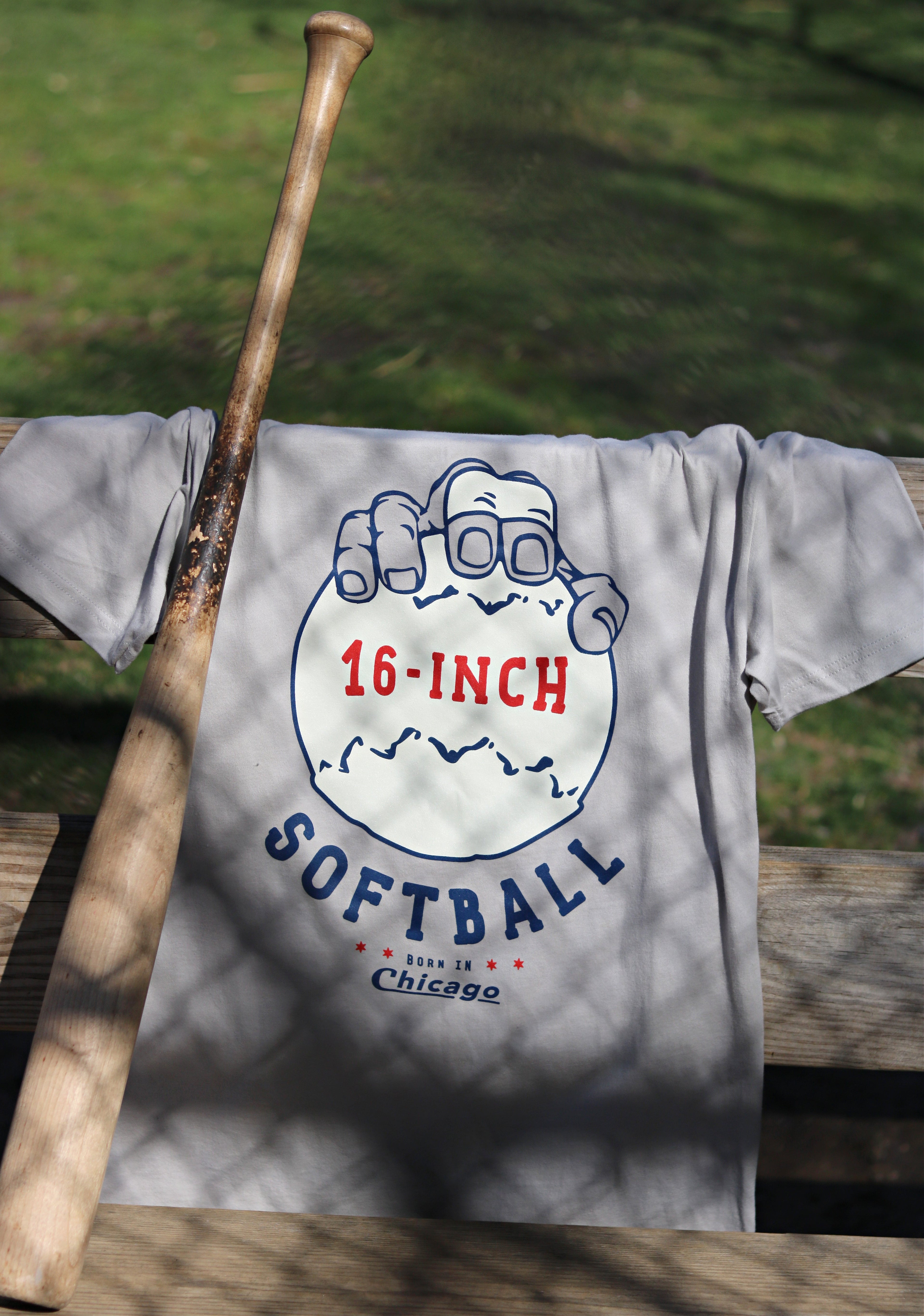 16-Inch Softball Chitown Clothing Mens T Shirt Grey Hoodie, Sweatshirt | CiraTrend.com (Image 2)