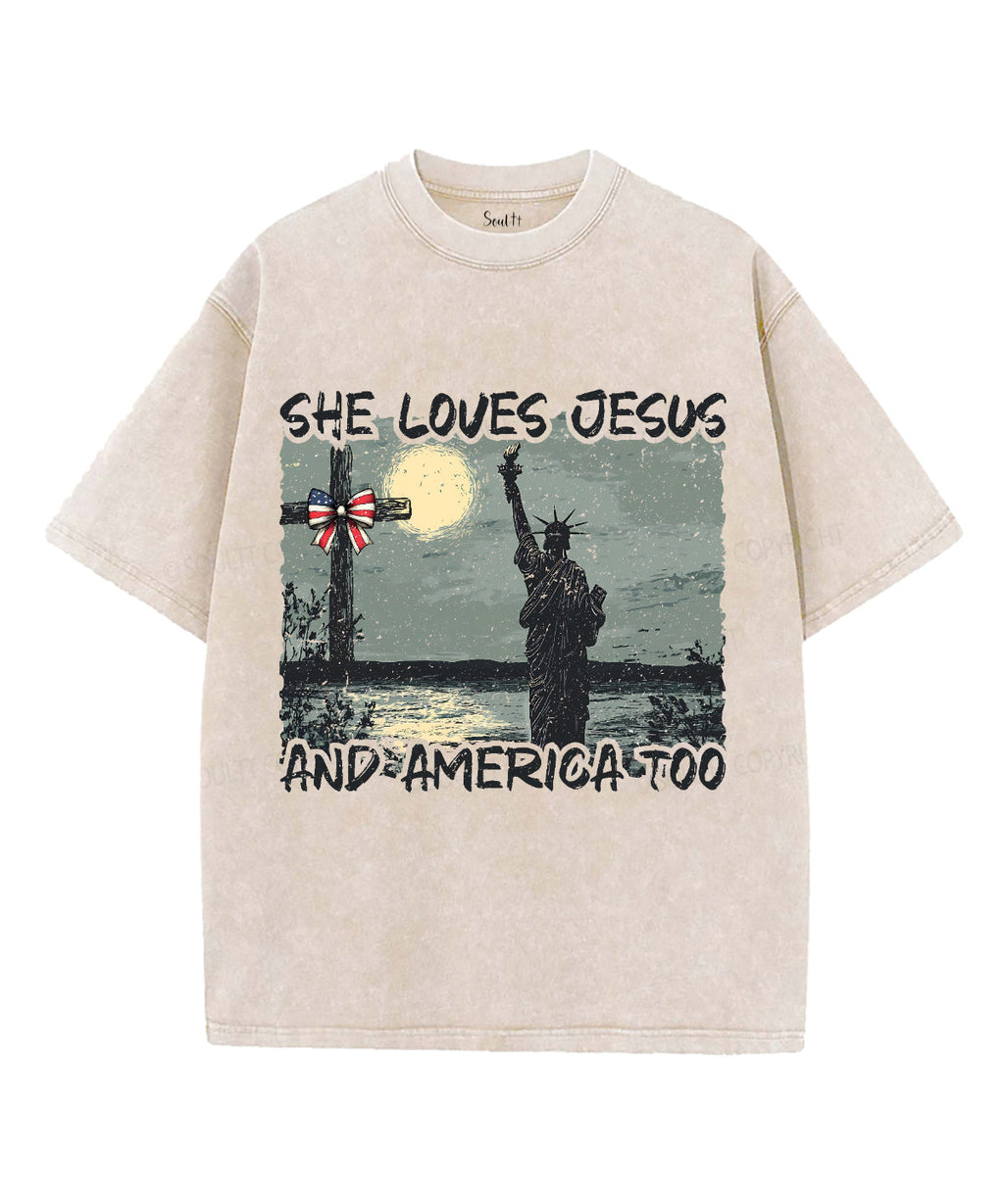 She Love Jesus Unisex Washed Christian T-shirt Hoodie, Sweatshirt | CiraTrend.com (Image 4)
