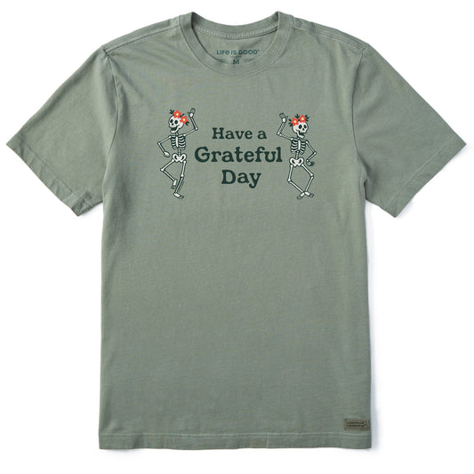 Men's Have a Grateful Day Dancing Skeletons Short Sleeve Tee