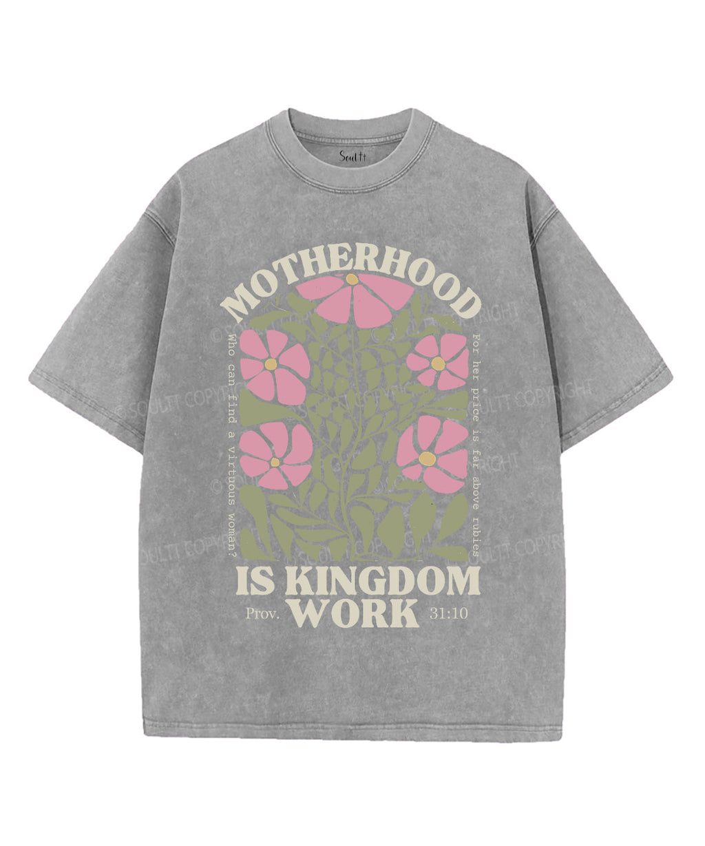 Motherhood Is Kingdom Work Unisex Washed Christian T-shirt Style005 Hoodie, Sweatshirt | CiraTrend.com (Image 2)