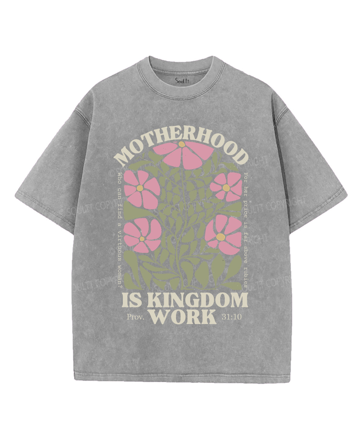 Motherhood Is Kingdom Work Unisex Washed Christian T-shirt Style005 Hoodie, Sweatshirt | CiraTrend.com (Image 2)