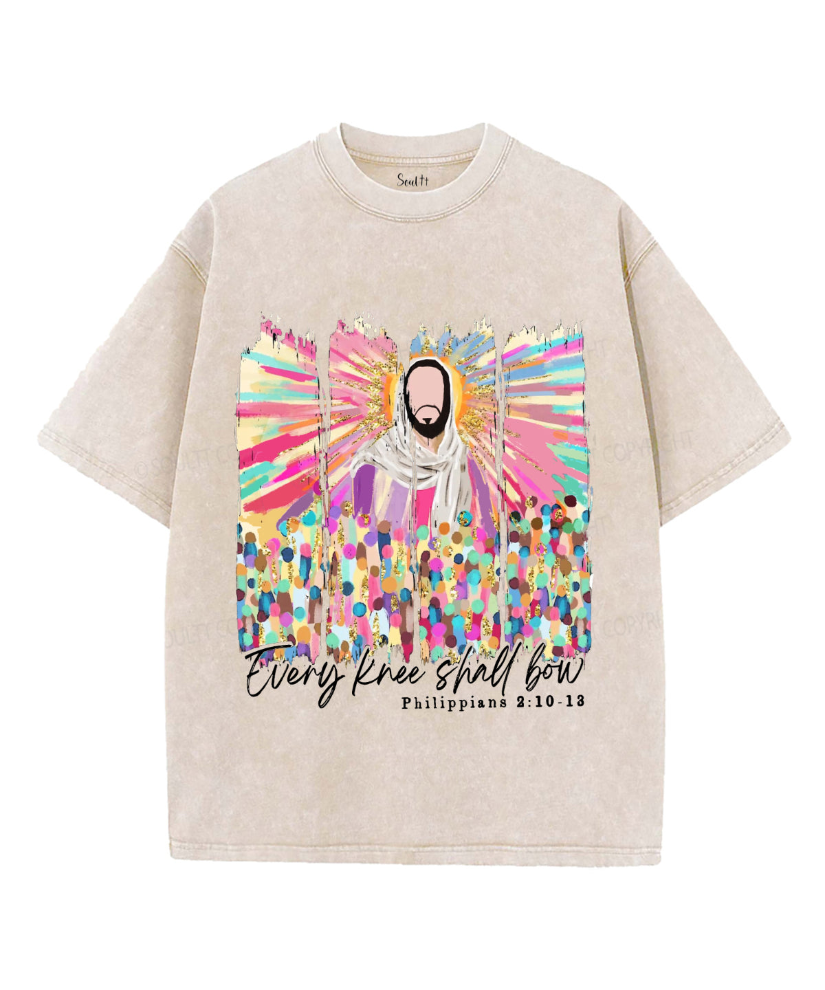 Every Knee Shall Bow Unisex Washed Christian T-shirt Hoodie, Sweatshirt | CiraTrend.com (Image 4)