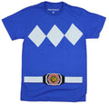 Mighty Morphin Power Rangers Mens T-Shirt  - Blue Ranger Red Ringed Belt Hoodie, Sweatshirt | CiraTrend.com