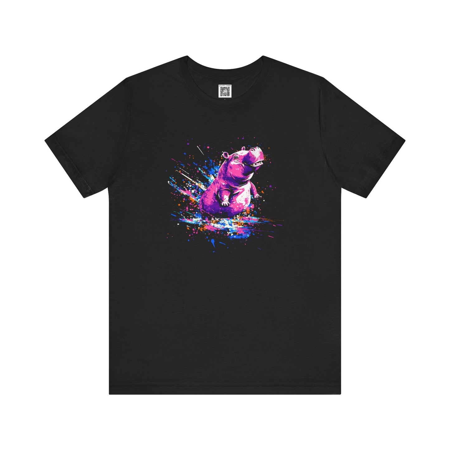 Colorful Hippo Graphic Tee Style001