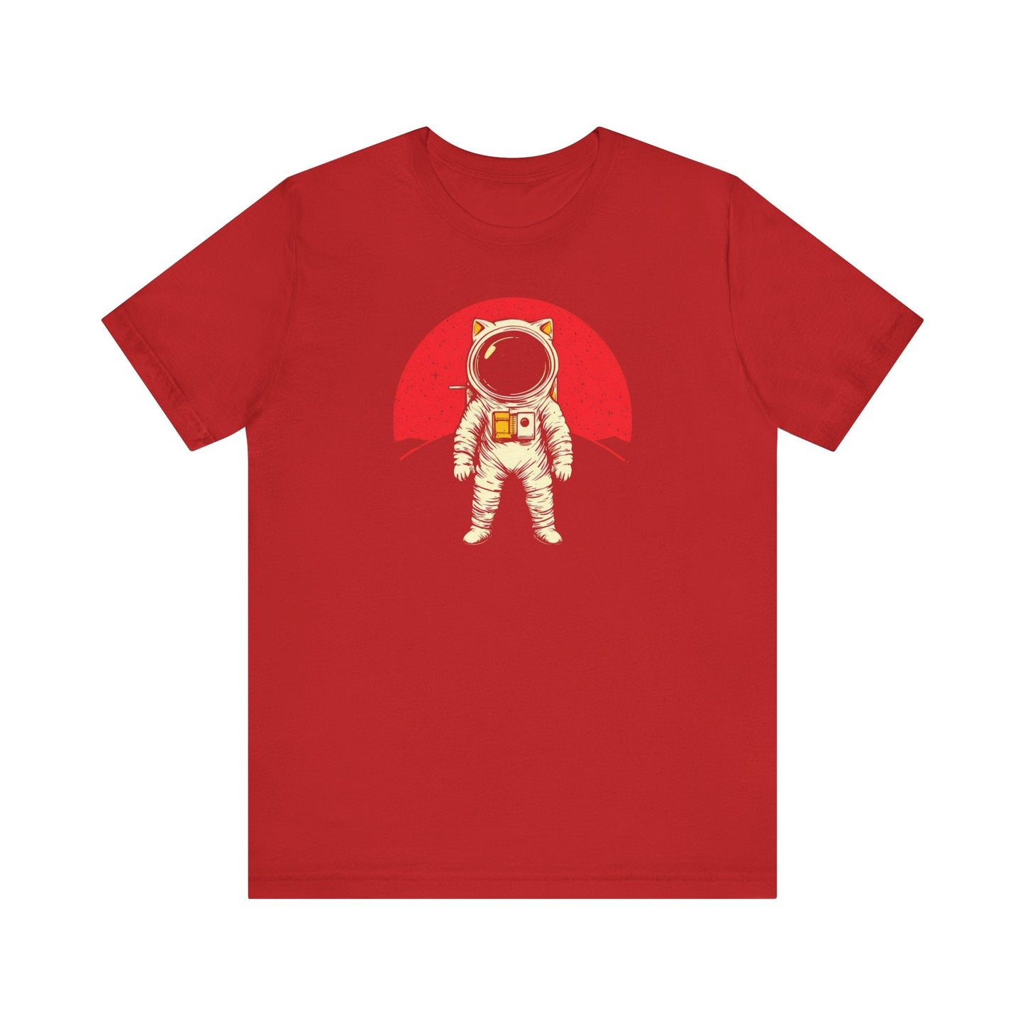 Astronaut Cat with Red Planet Graphic Tee