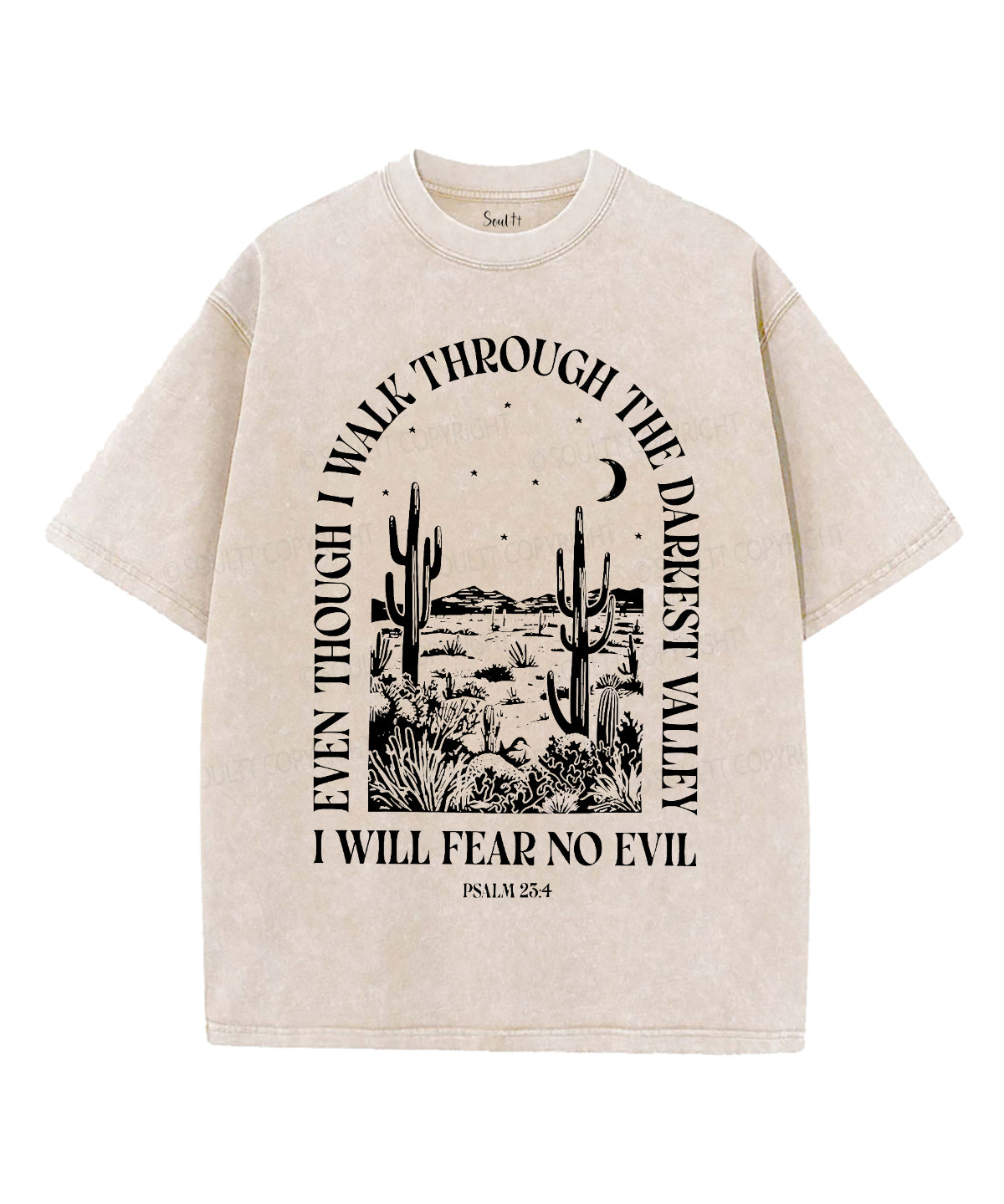 I Will Fear No Evil Washed Christian Style002 T-Shirts, Hoodie, Sweatshirt