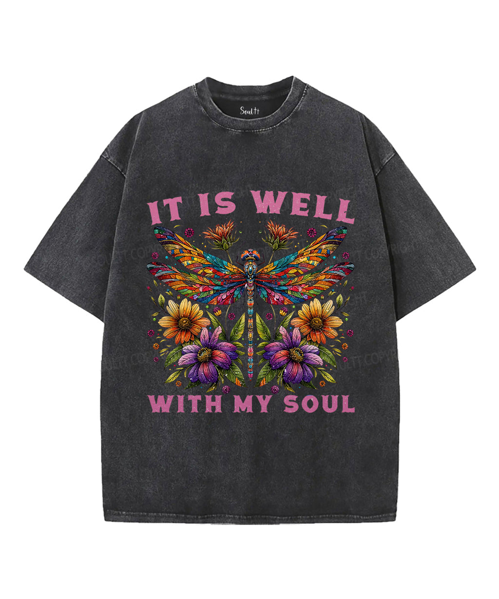 It Is Well With My Soul Unisex Washed Christian T-shirt Style008 Hoodie, Sweatshirt | CiraTrend.com (Image 2)