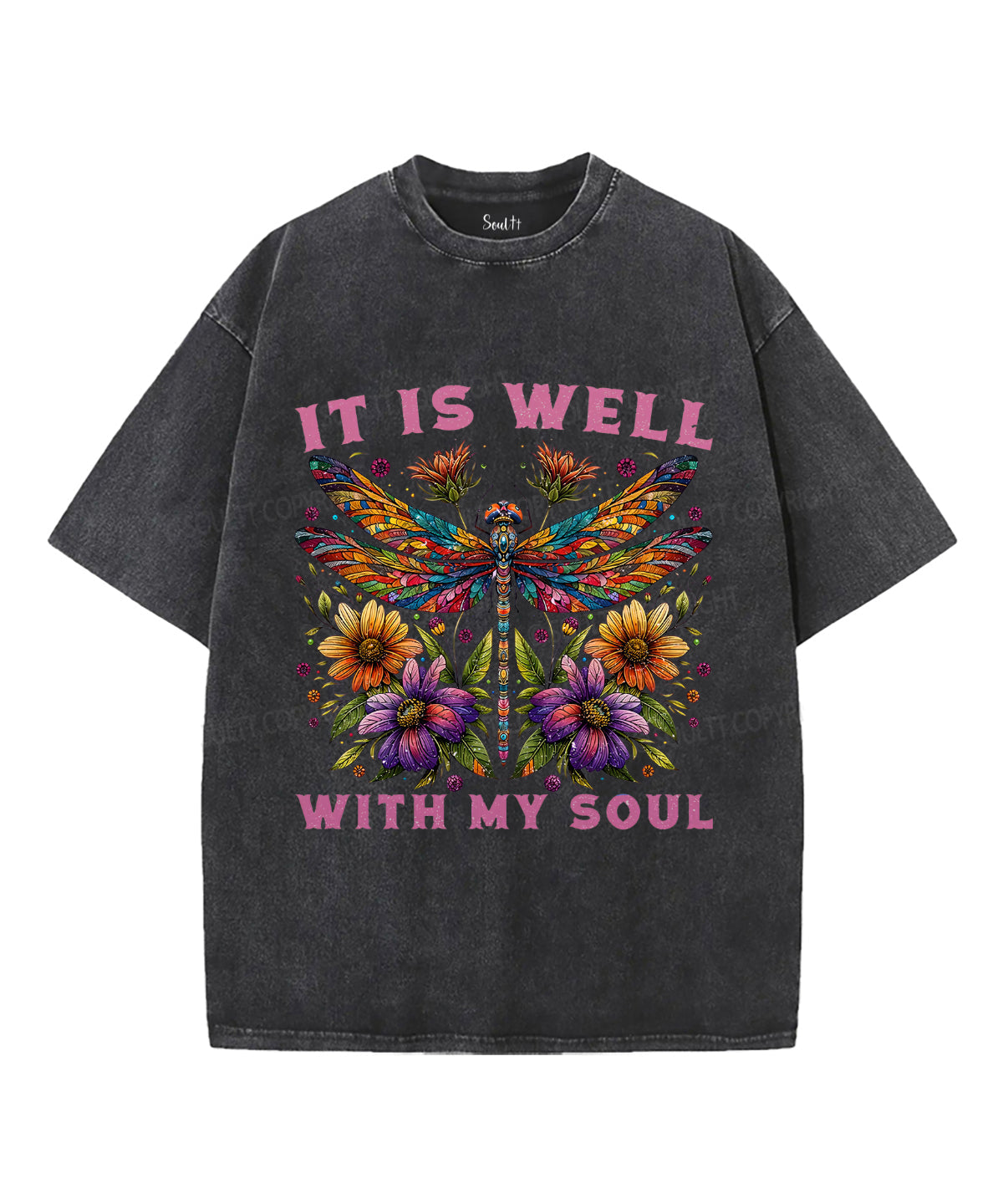 It Is Well With My Soul Unisex Washed Christian T-shirt Style008 Hoodie, Sweatshirt | CiraTrend.com (Image 2)