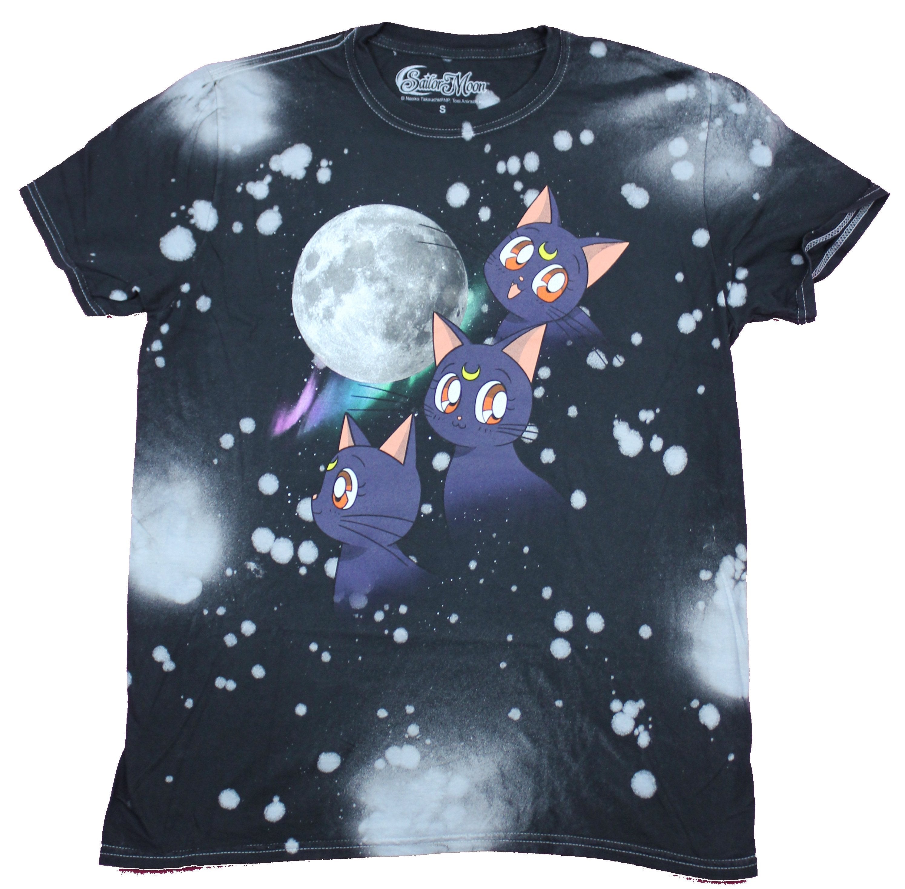 Sailor Moon Mens T-Shirt  - 3 Luna Moon Cat Tie Dye Hoodie, Sweatshirt | CiraTrend.com