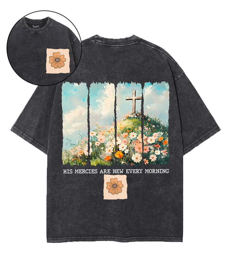 His Mercies Are New Double Sided Unisex Washed Christian T-shirt Style006 Hoodie, Sweatshirt | CiraTrend.com (Image 1)