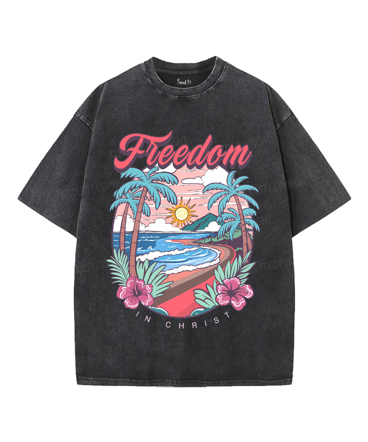 Freedom In Christ Unisex Washed Christian T-shirt Style001 Hoodie, Sweatshirt | CiraTrend.com (Image 1)