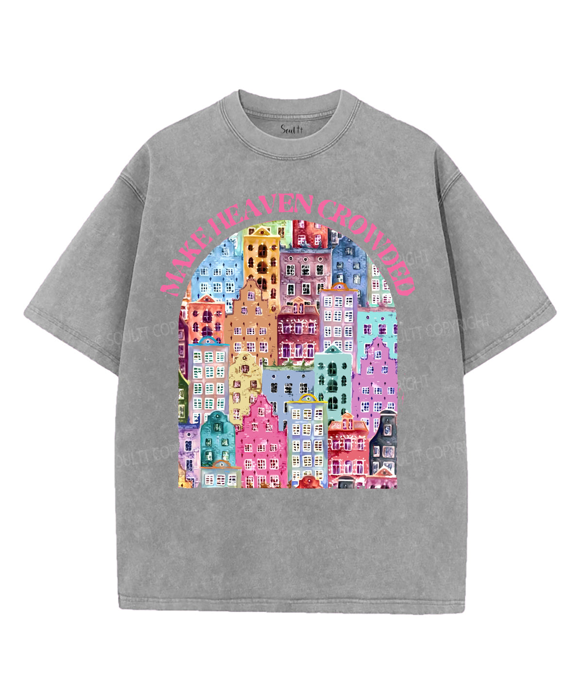 Make Heaven Crowded Unisex Washed Christian T-shirt Hoodie, Sweatshirt | CiraTrend.com (Image 2)