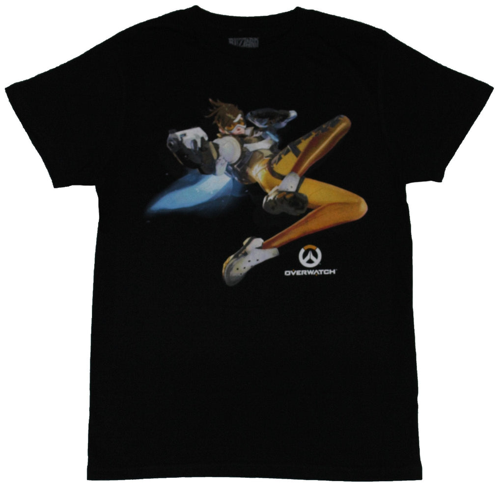 Overwatch Mens T-Shirt - The Cavaly's Here Diving Tracer Image Hoodie, Sweatshirt | CiraTrend.com (Image 2)
