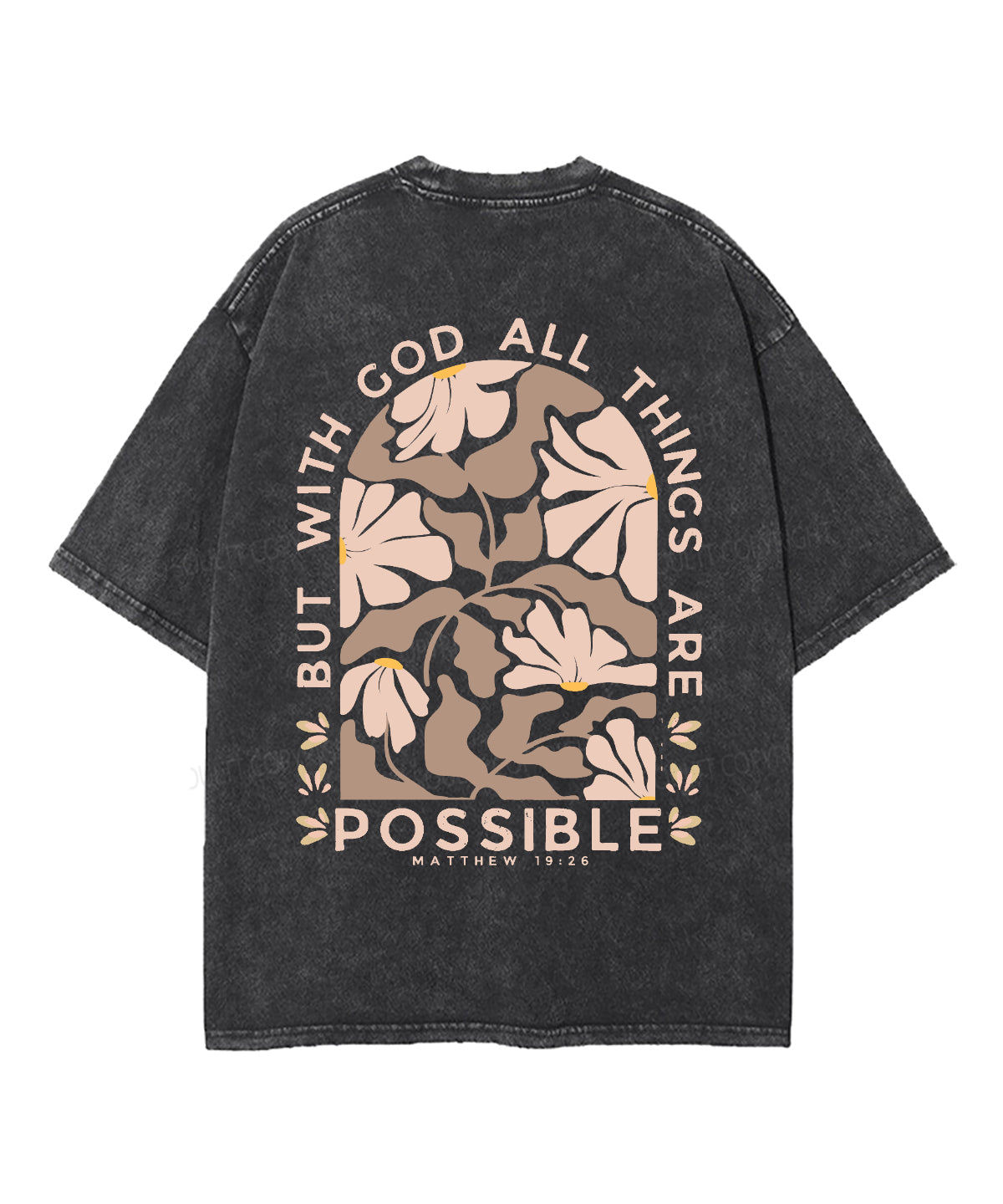 All Things Are Possible Double Sided Unisex Washed Christian T-shirt Style002 Hoodie, Sweatshirt | CiraTrend.com (Image 3)