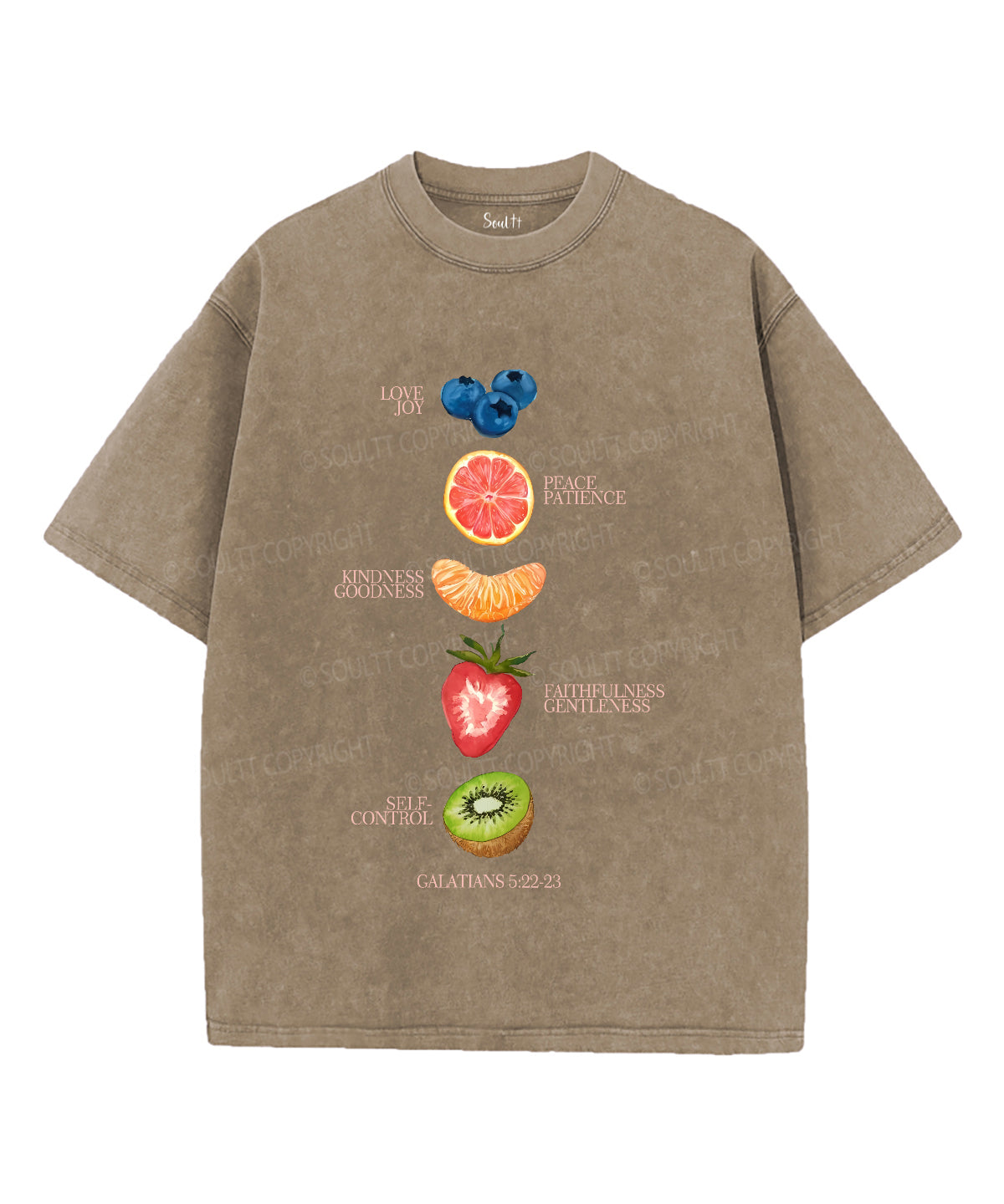 Fruit Of The Spirit Unisex Washed Christian T-shirt Hoodie, Sweatshirt | CiraTrend.com (Image 5)