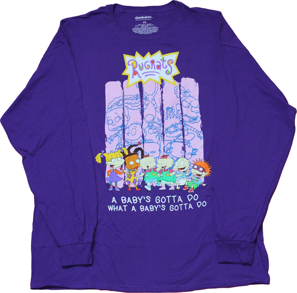 Rugrats Mens Long Sleeve T-shirt -Baby's Gotta Do Group Back Hoodie, Sweatshirt | CiraTrend.com (Image 1)