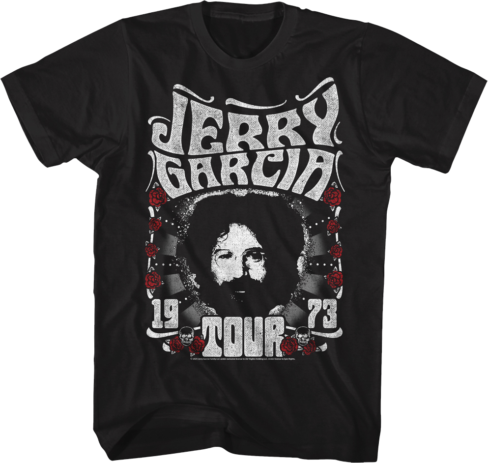 Black 1973 Tour Jerry Garcia T-Shirt Hoodie, Sweatshirt | CiraTrend.com (Image 1)