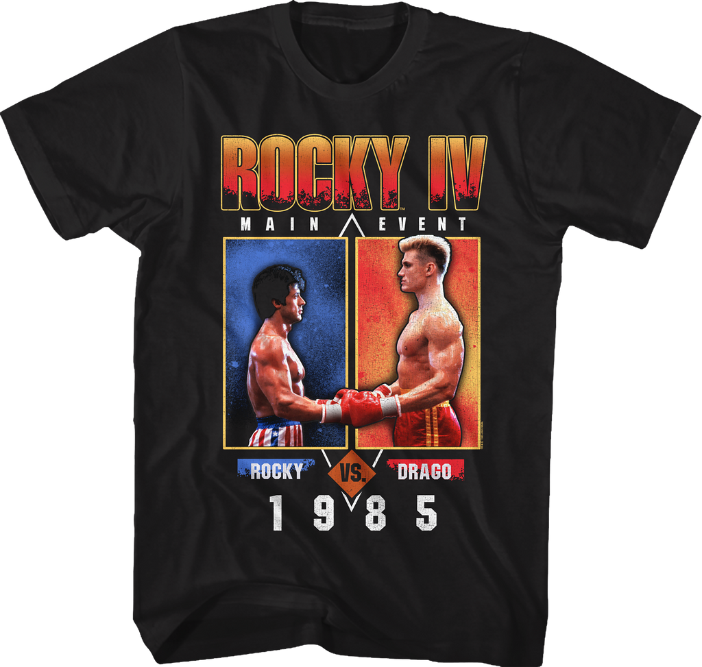 1985 Main Event Rocky vs Drago Rocky IV T-Shirt Hoodie, Sweatshirt | CiraTrend.com (Image 1)