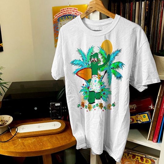 RETRO 1986 'GUMBY BEACH' WHITE T-SHIRT