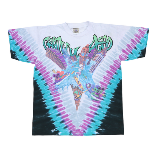 1990s Grateful Dead Liquid Blue Tie Dye Shirt
