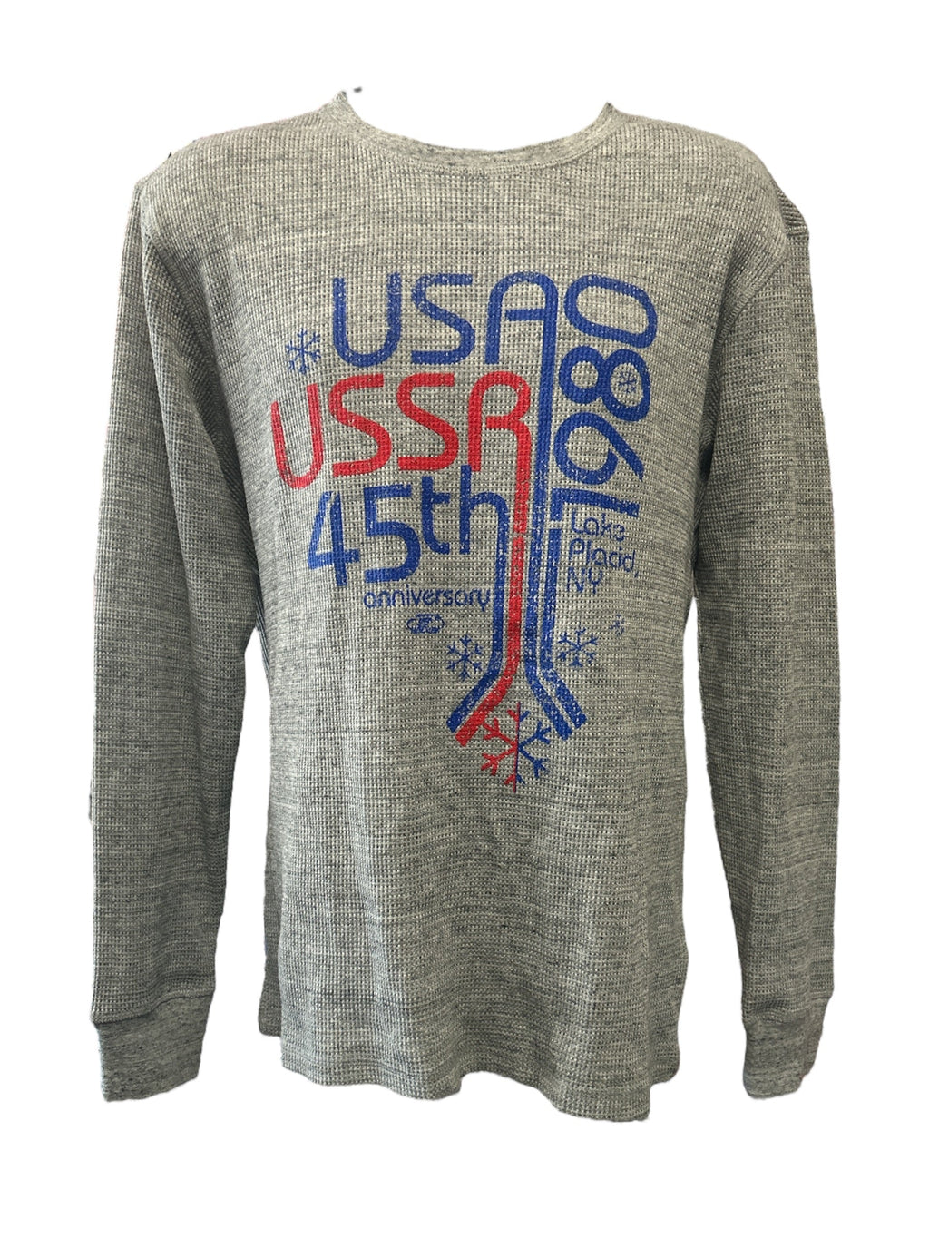 1980 Miracle on Ice  45th Anniversary (1980-2025) Vintage Thermal Long Sleeve Tee Hoodie, Sweatshirt (Image 1)