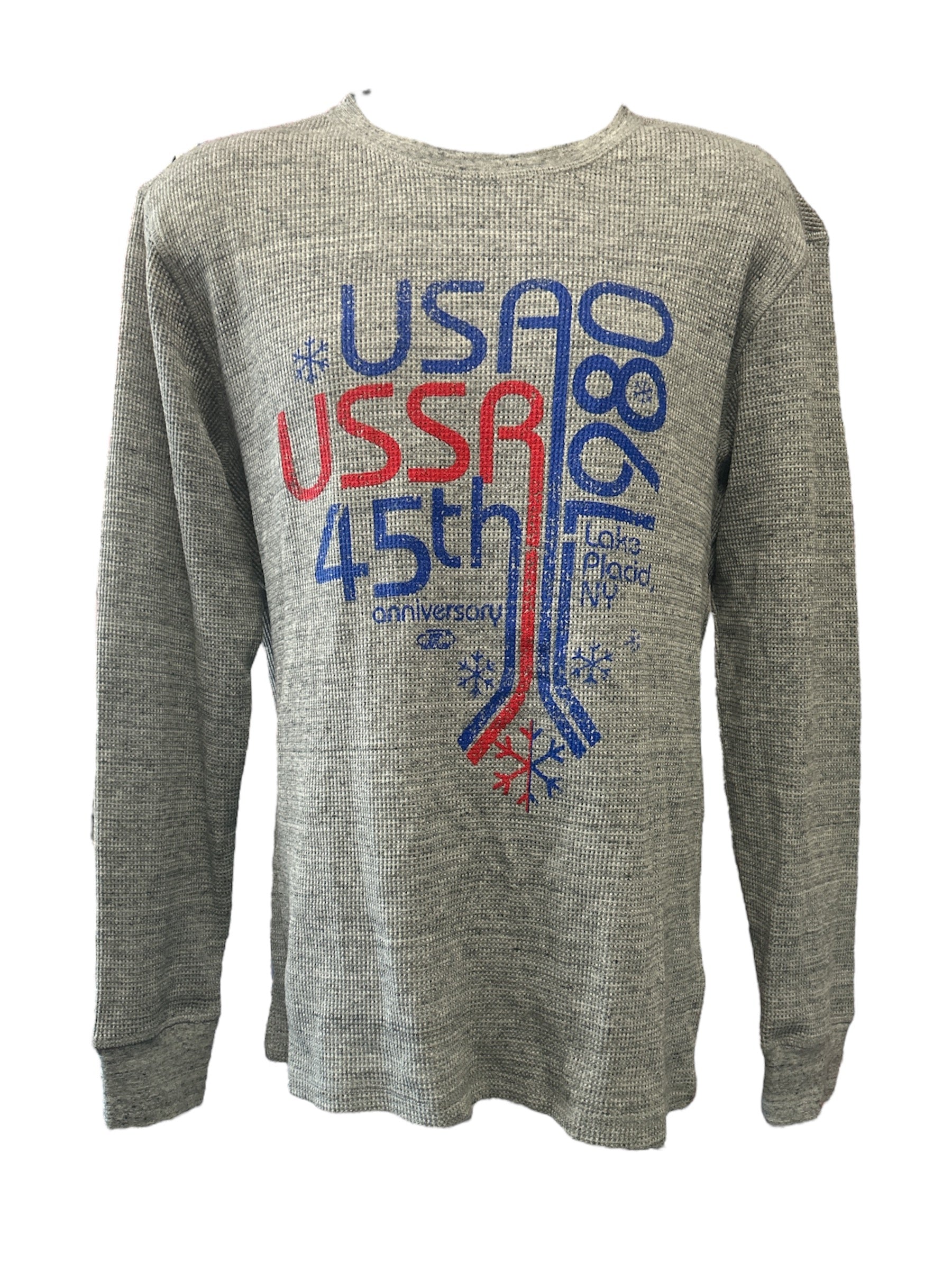 1980 Miracle on Ice  45th Anniversary (1980-2025) Vintage Thermal Long Sleeve Tee Hoodie, Sweatshirt (Image 1)