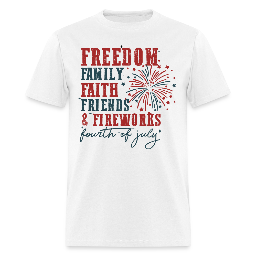 Freedom Family Faith Friends & Fireworks T Shirt Hoodie, Sweatshirt | CiraTrend.com (Image 1)