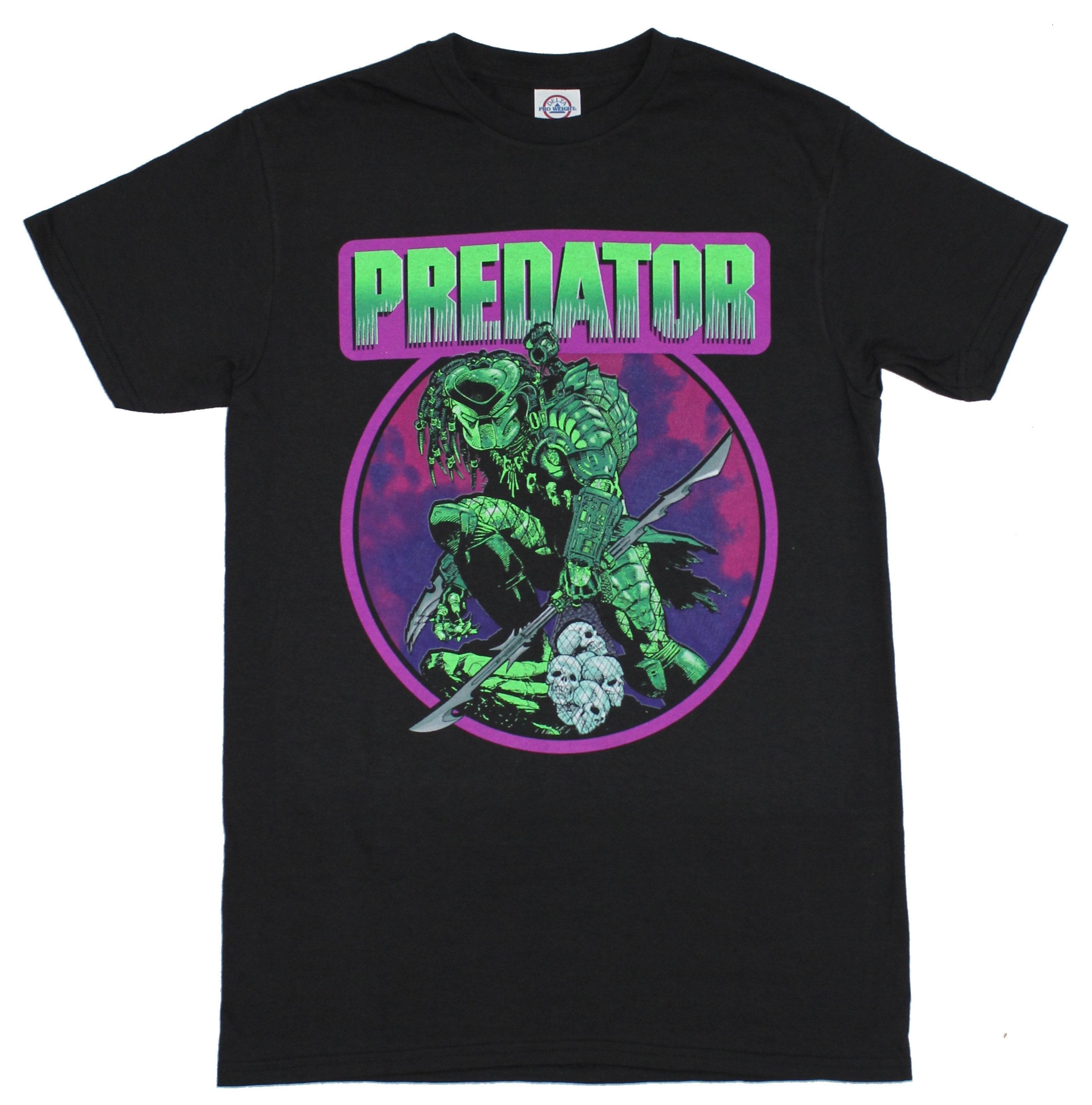 Predator Mens T-Shirt - Neon Green and Purple Predator Circle Logo Image Hoodie, Sweatshirt | CiraTrend.com