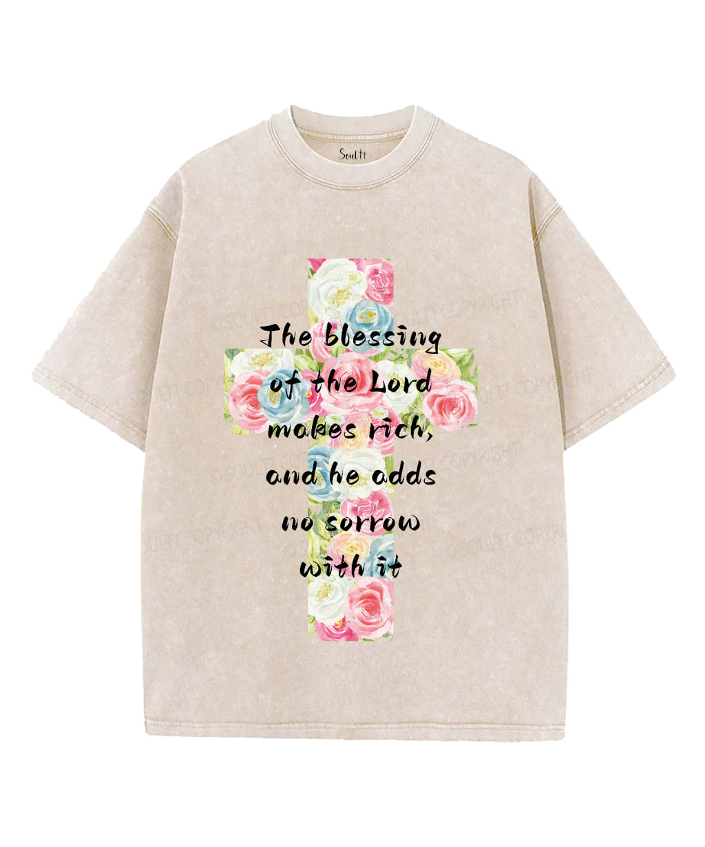 The Blessing of the Lord Makes Rich Unisex Washed Christian T-shirt Hoodie, Sweatshirt | CiraTrend.com (Image 4)