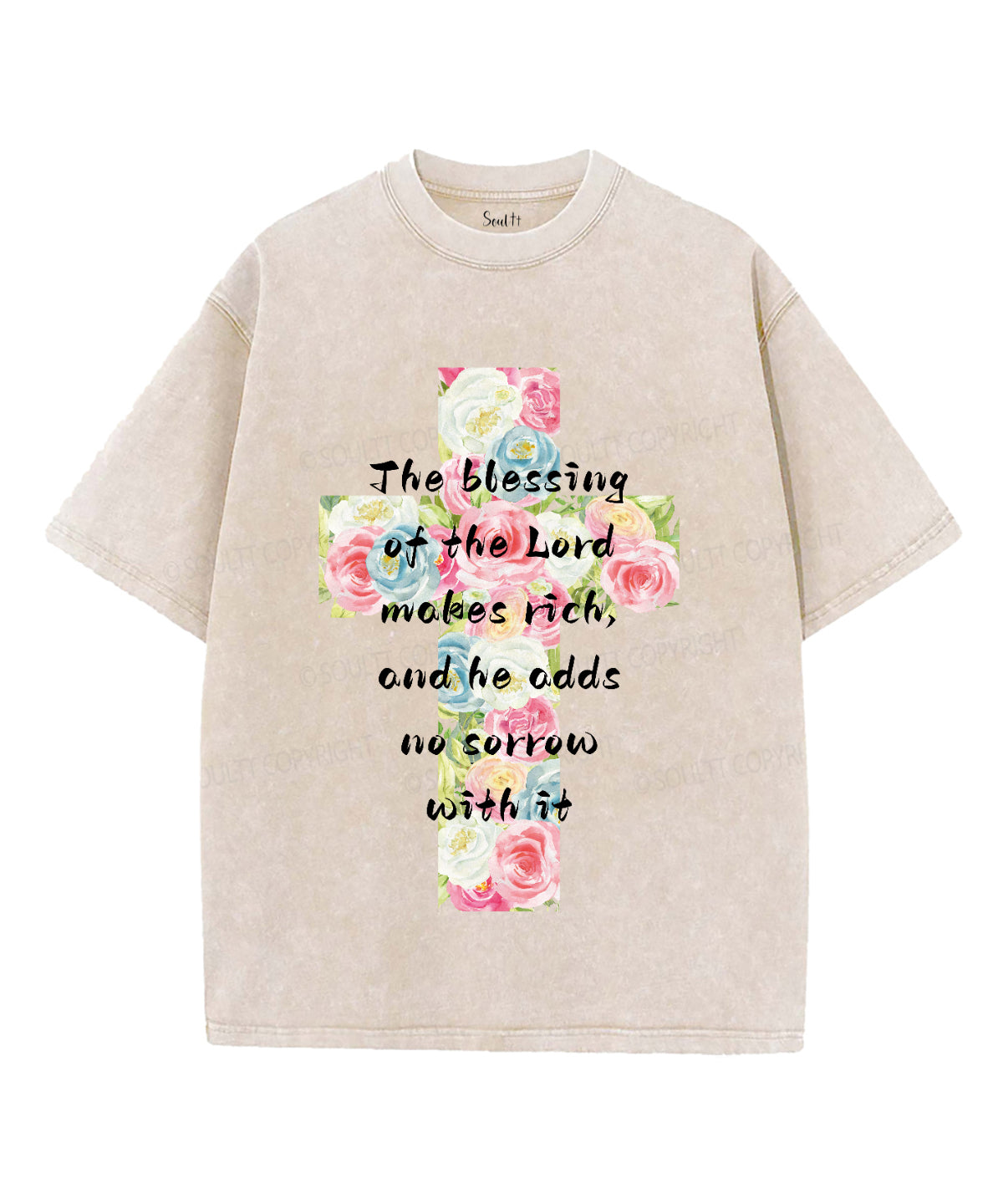 The Blessing of the Lord Makes Rich Unisex Washed Christian T-shirt Hoodie, Sweatshirt | CiraTrend.com (Image 4)