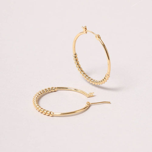 14K Gold-Dipped Twist Hoop Earring
