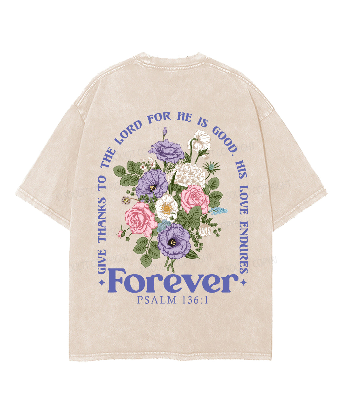 His Love Endures Forever Double Sided Unisex Washed Christian T-shirt Hoodie, Sweatshirt | CiraTrend.com (Image 3)