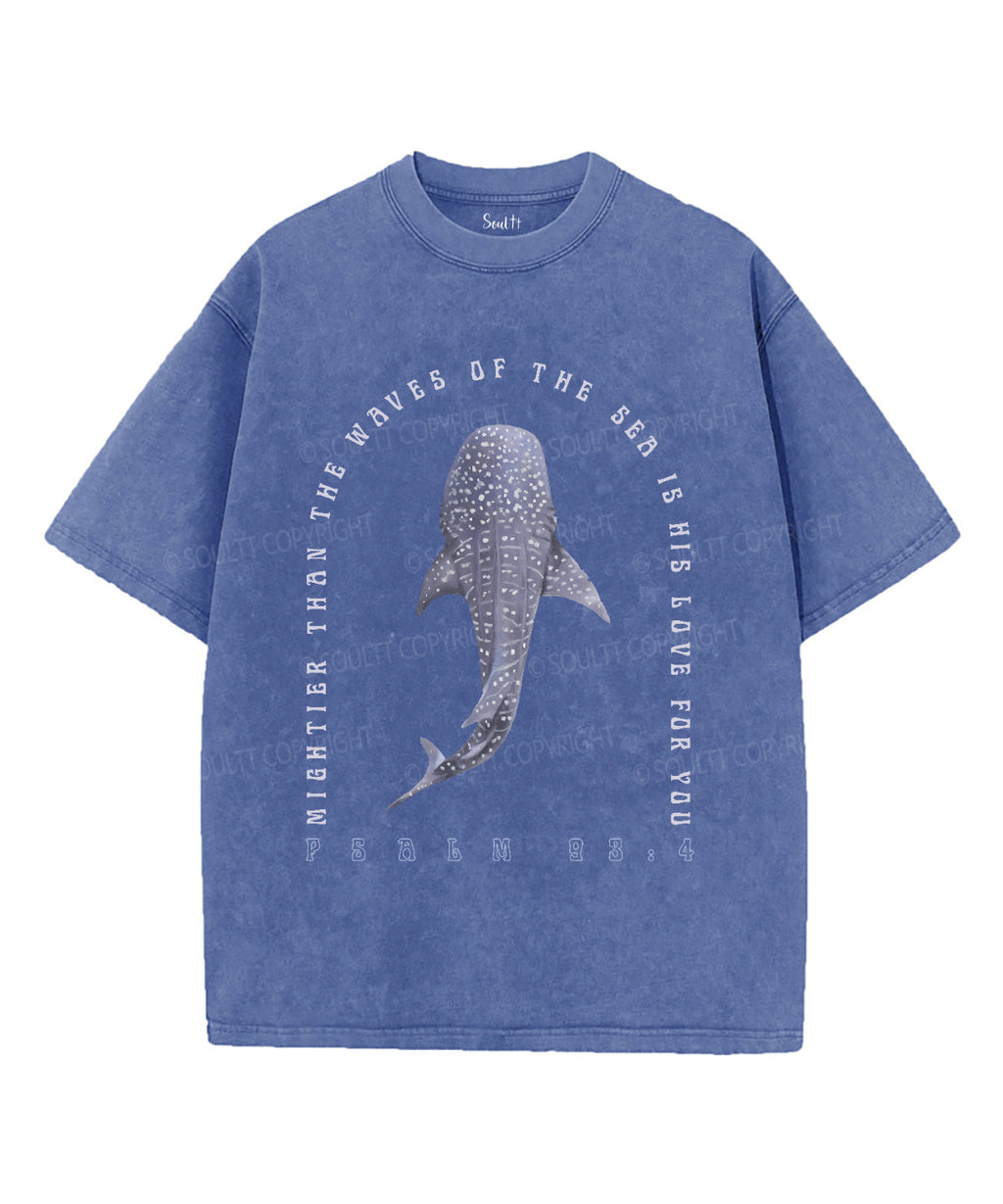 Mightier Than The Waves Unisex Washed Christian T-shirt Style005 Hoodie, Sweatshirt | CiraTrend.com (Image 4)