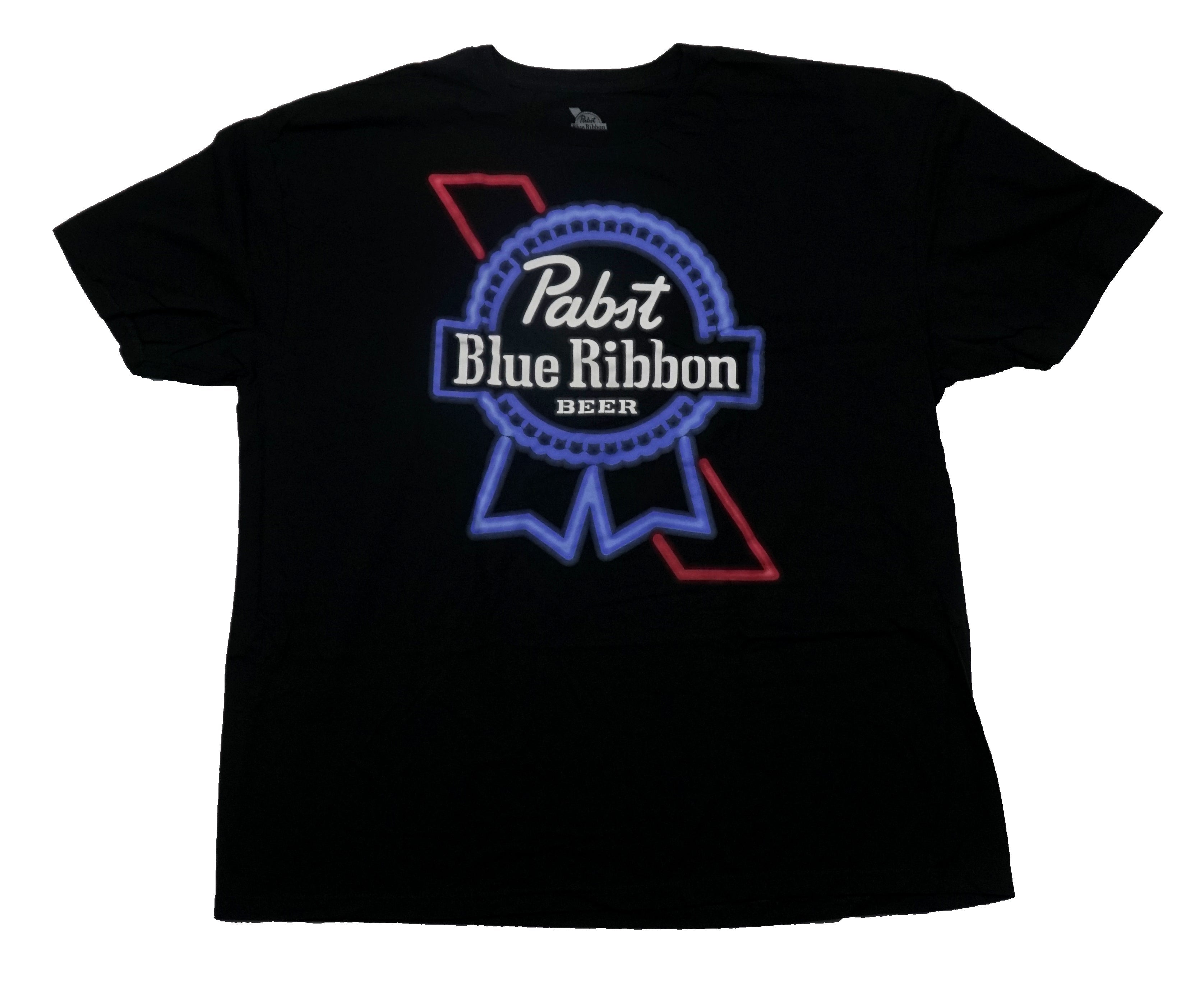 Pabst Blue Ribbon Beer Mens T-Shirt - Glowing Neon Logo Hoodie, Sweatshirt | CiraTrend.com