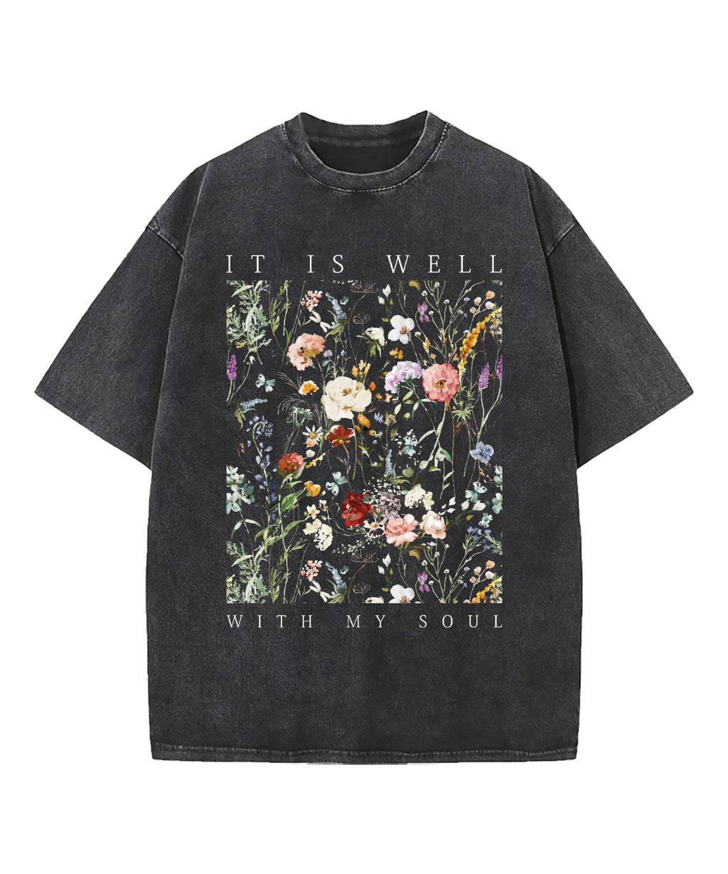 It Is Well With My Soul Washed Christian T-shirt Style001 Hoodie, Sweatshirt | CiraTrend.com (Image 1)
