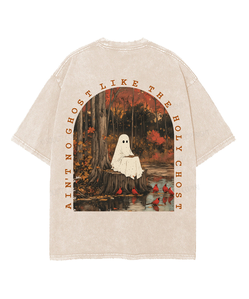 Ain't No Ghost Like The Holy Ghost Double Sided Unisex Washed Christian T-shirt Style001 Hoodie, Sweatshirt (Image 2)