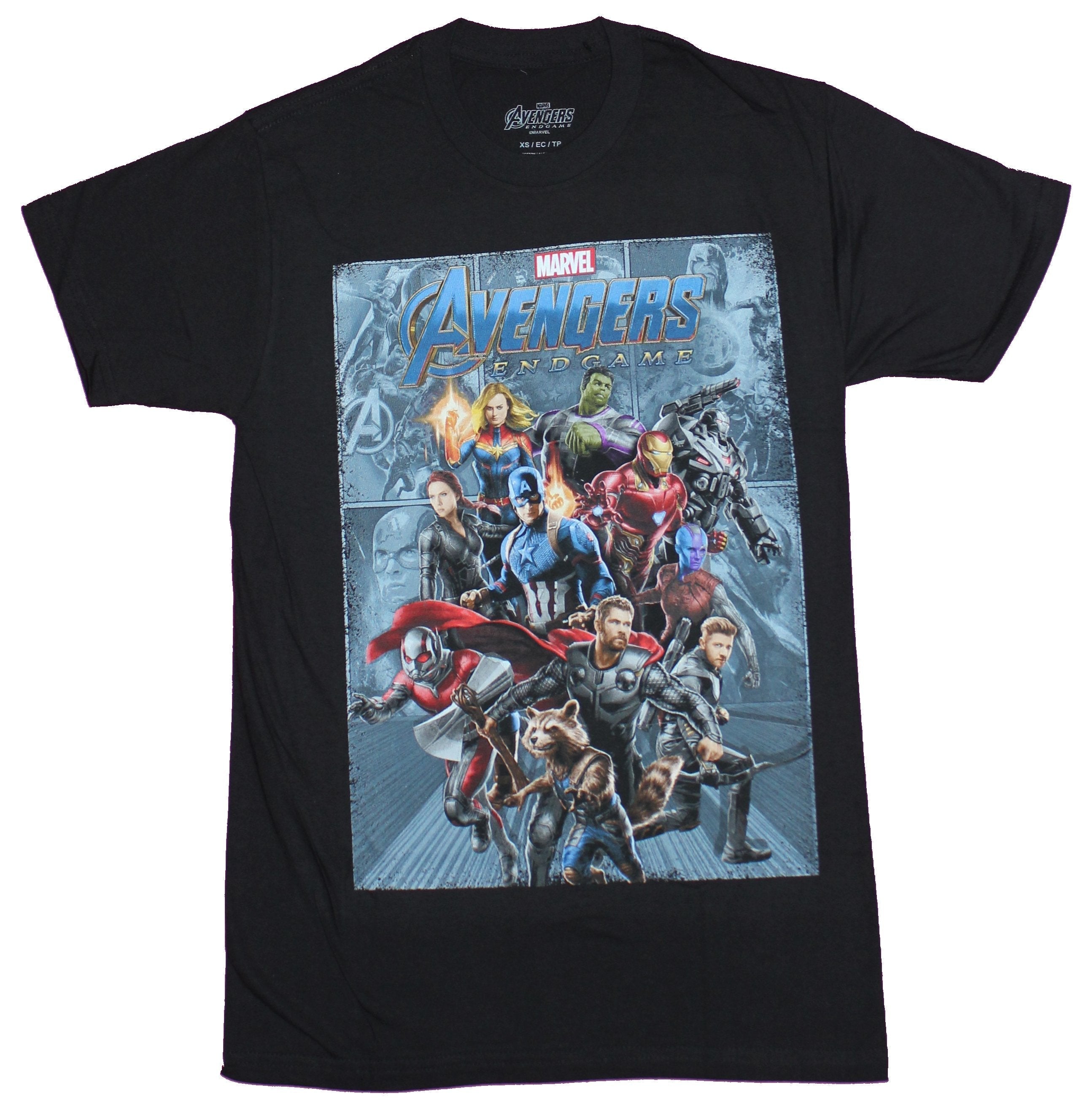 Avengers Mens T-Shirt  - End Game Giant Cast Group Box Image Hoodie, Sweatshirt | CiraTrend.com