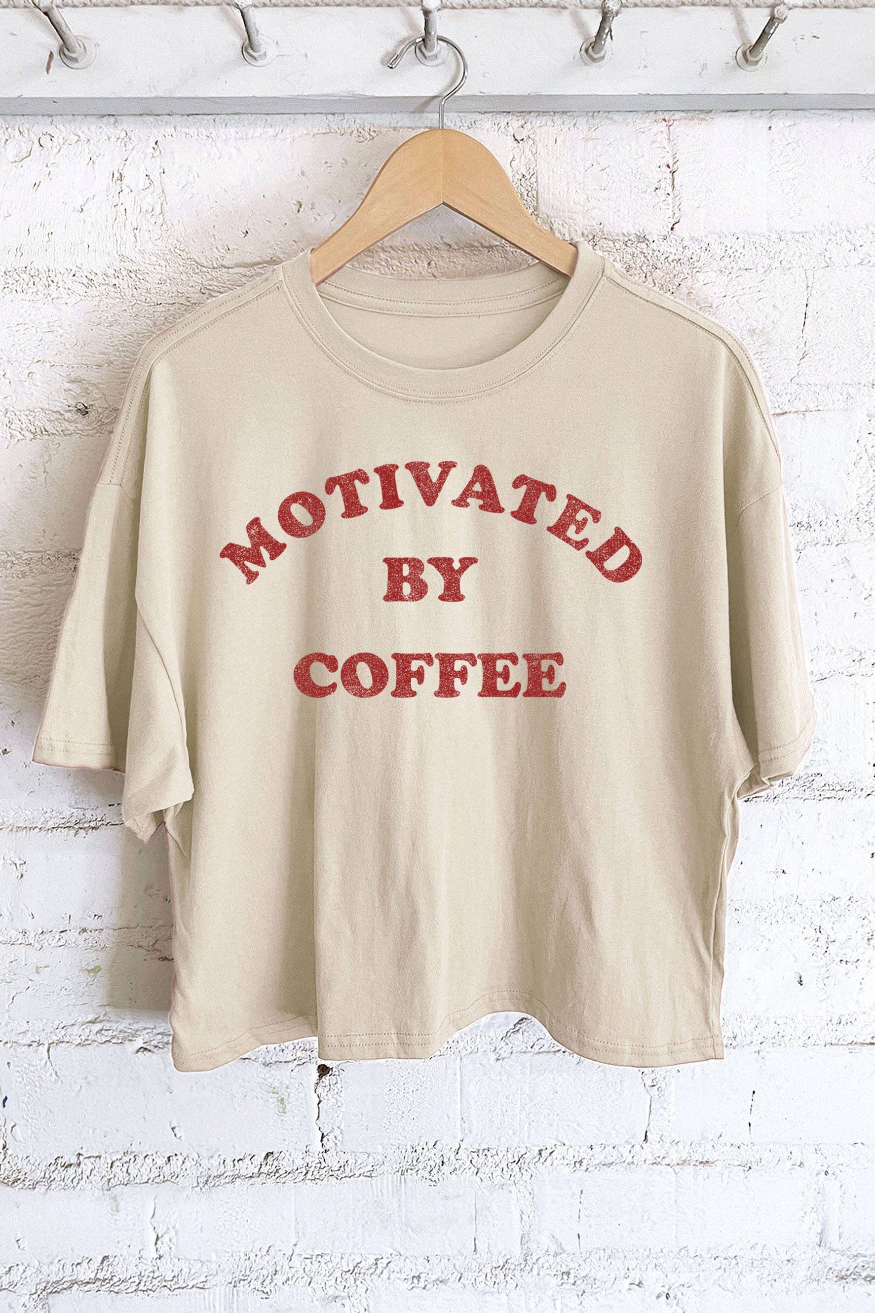 Motivated By Coffee Graphic Crop Top