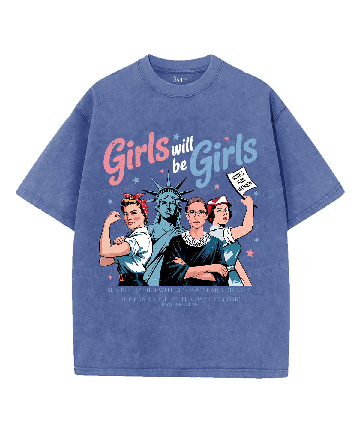 Girls Will Be Girls Unisex Washed Christian T-shirt Hoodie, Sweatshirt | CiraTrend.com (Image 4)