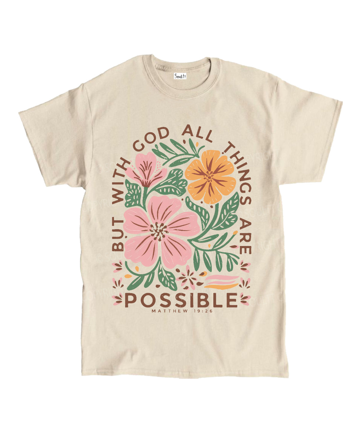 All Things Are Possible Unisex Cotton Christian T-Shirt Hoodie, Sweatshirt | CiraTrend.com (Image 1)