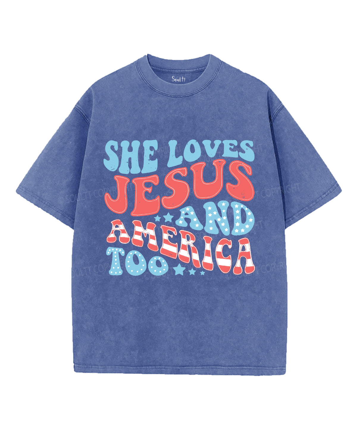 She Loves Jesus Unisex Washed Christian T-shirt Style001 Hoodie, Sweatshirt | CiraTrend.com (Image 4)