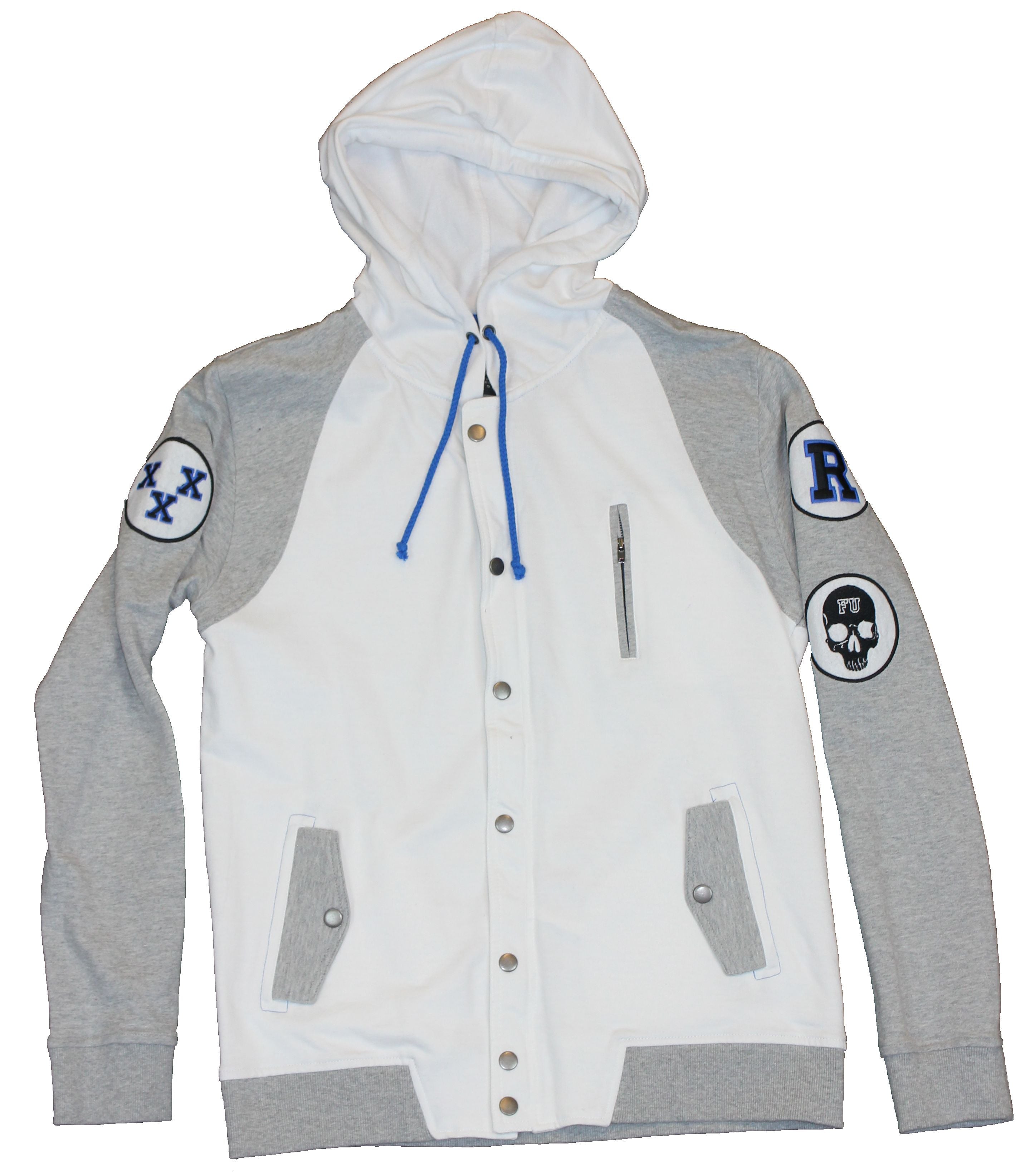 Rude Mens Varisity Style Hoodie - Rude Styel Complete With FU Patch on Gray T-Shirts, Sweatshirt | CiraTrend.com